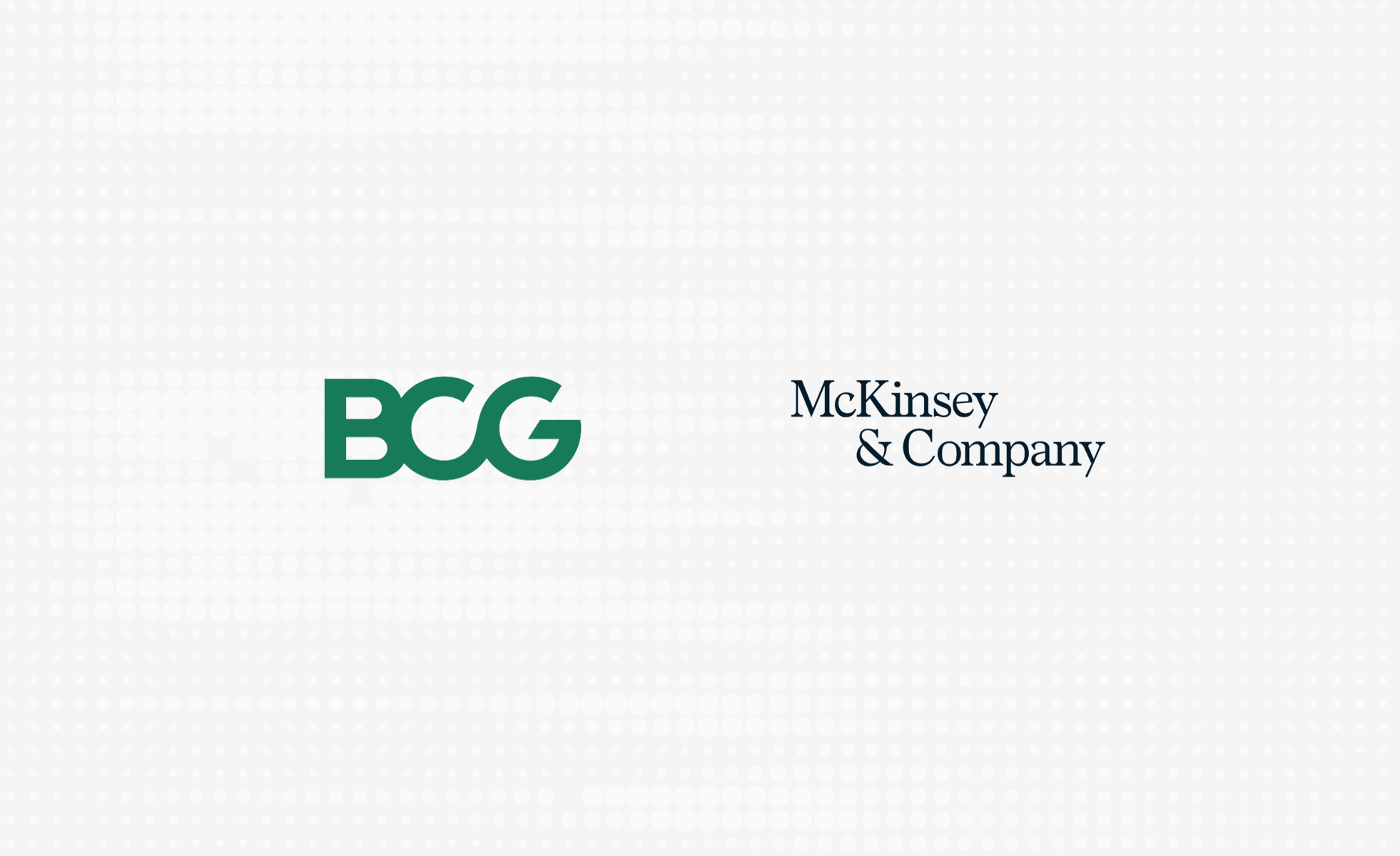 Consultancies logo graphic with BCG and McKinsey & Company logos