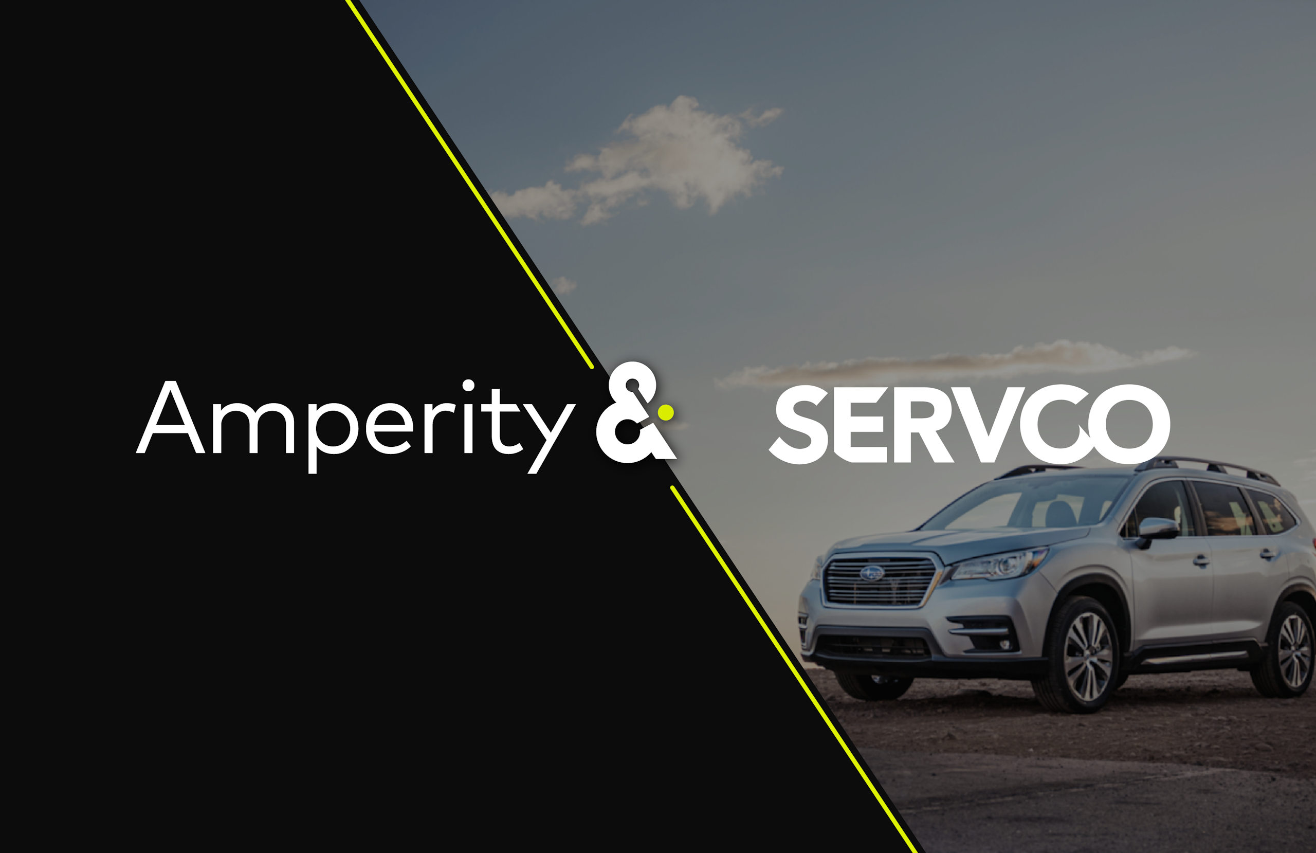 Image of car displaying: Amperity & SERVCO. 